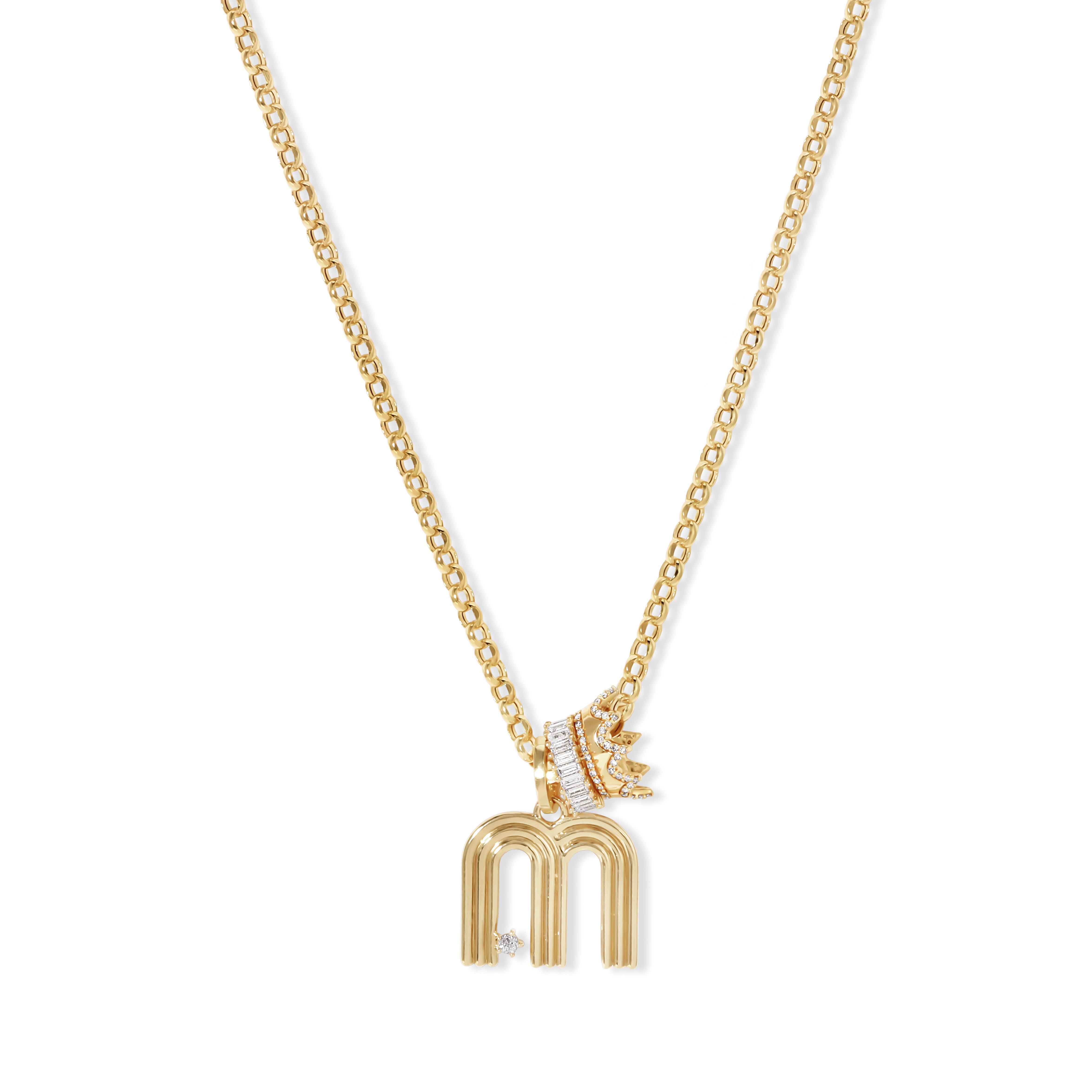 Kate Groovy Diamond Initial Luxe Big Bead Necklace