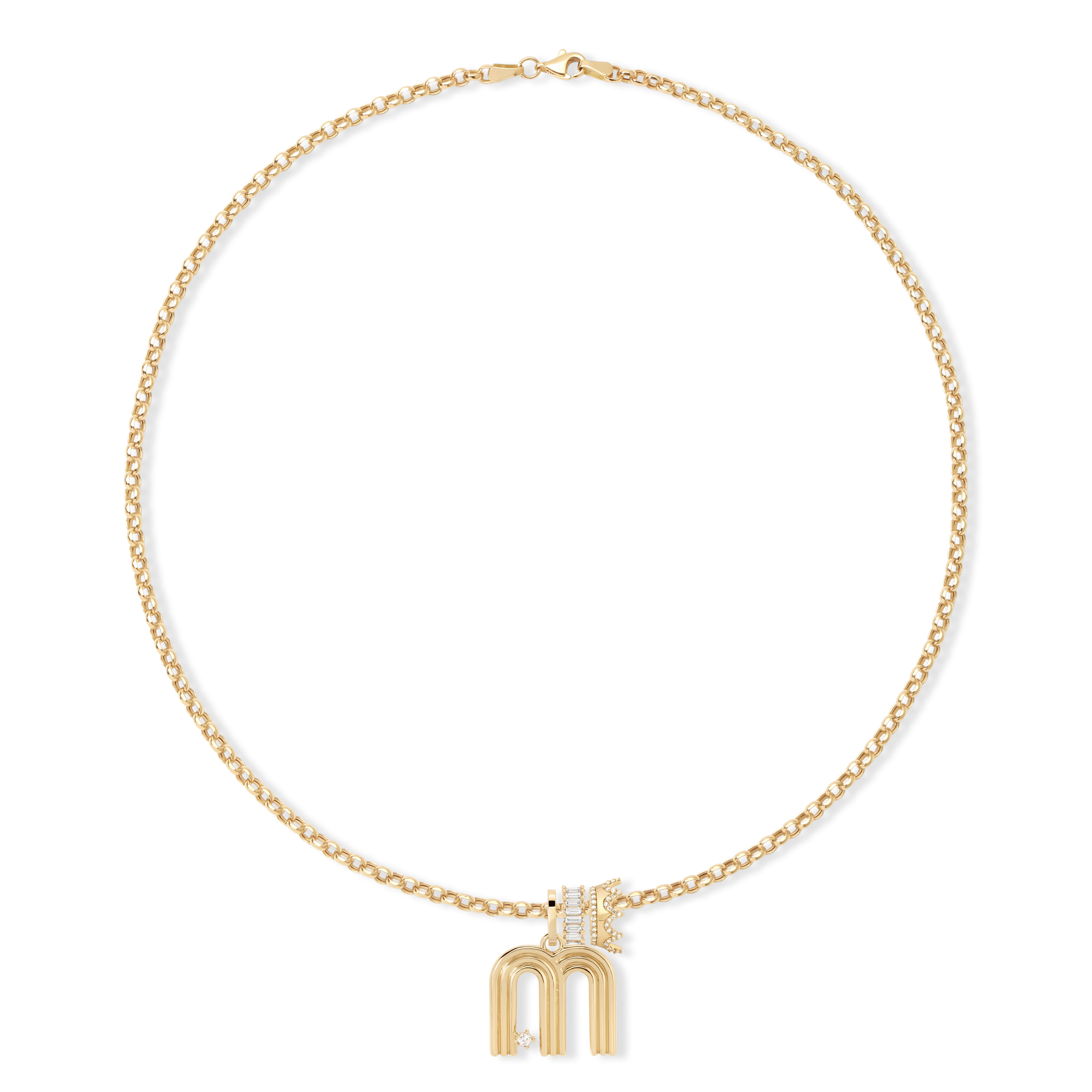 Kate Groovy Diamond Initial Luxe Big Bead Necklace