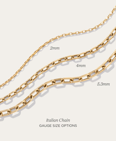 4mm Italian Charm Chain Necklace