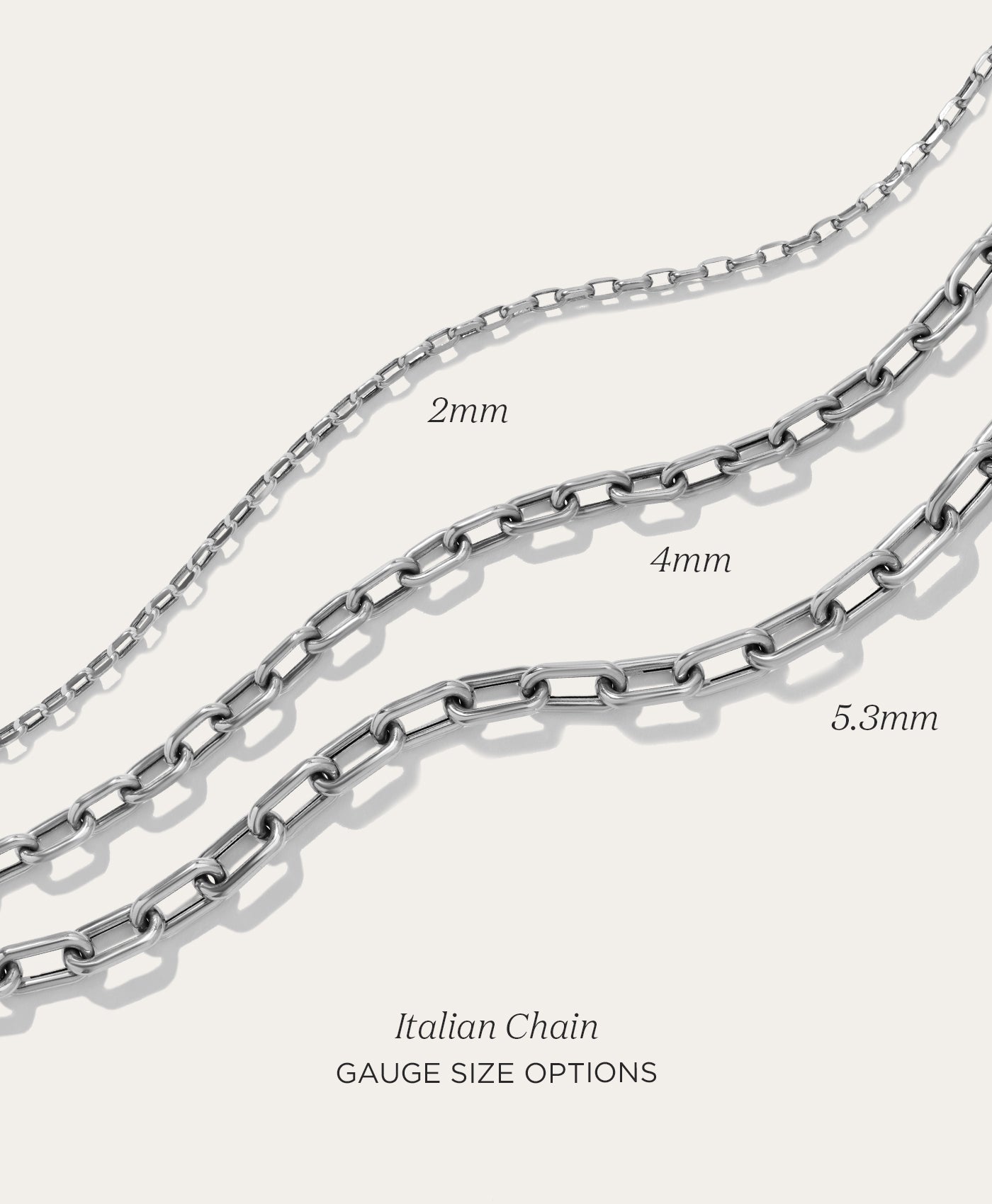 4mm Italian Chain Link Necklace in Sterling Silver