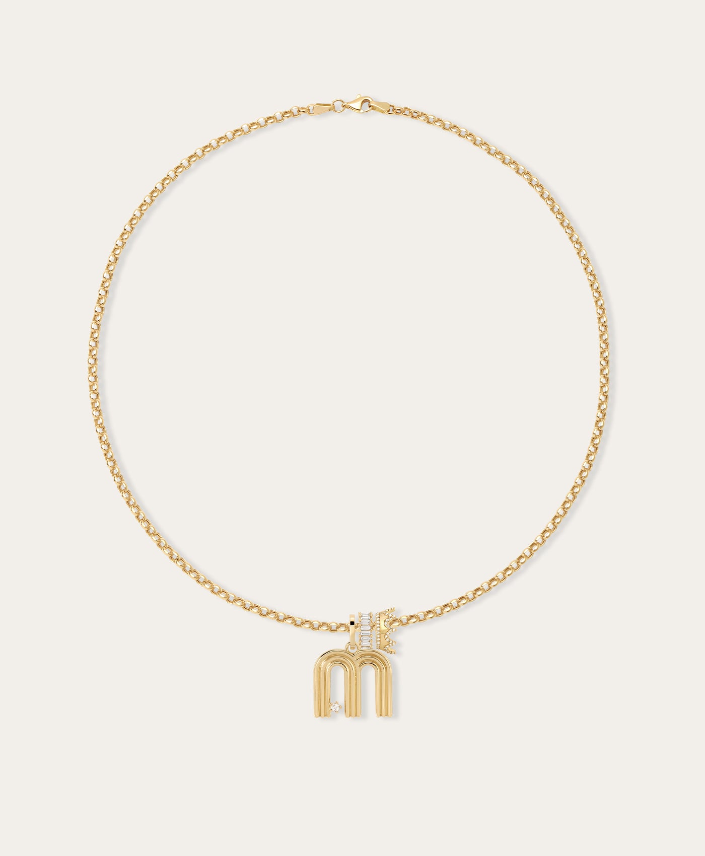 Kate Groovy Diamond Initial Luxe Big Bead Necklace