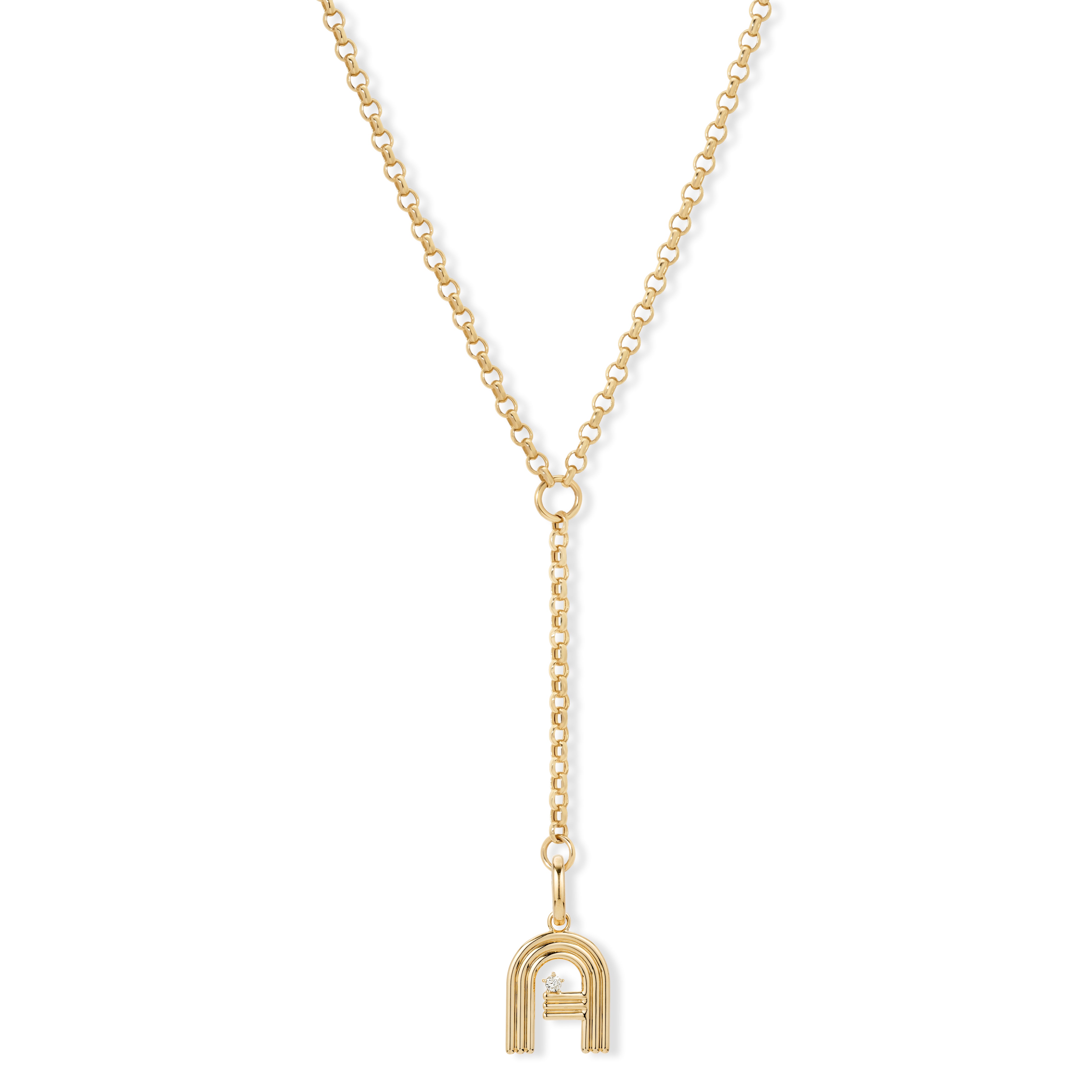 Groovy Diamond Initial Lariat