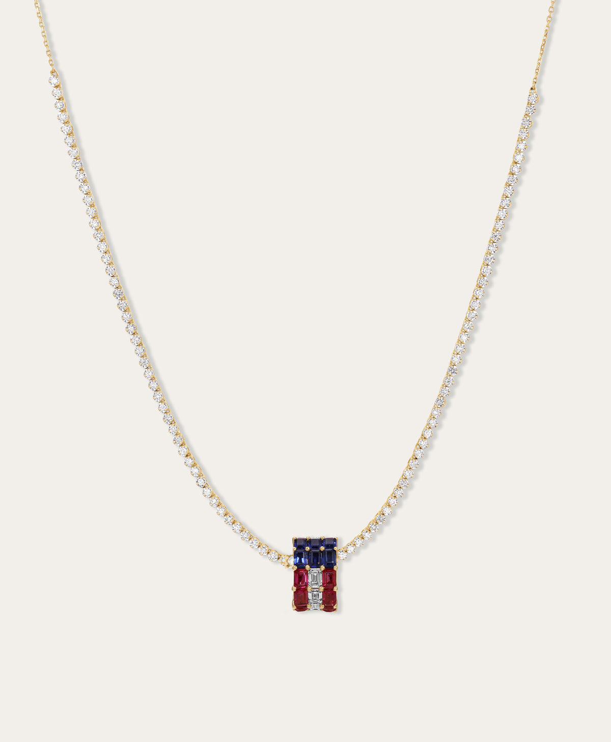 Liberty Diamond Big Bead Tennis Necklace