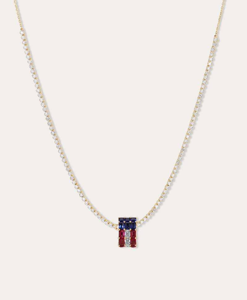 Liberty Diamond Big Bead Tennis Necklace