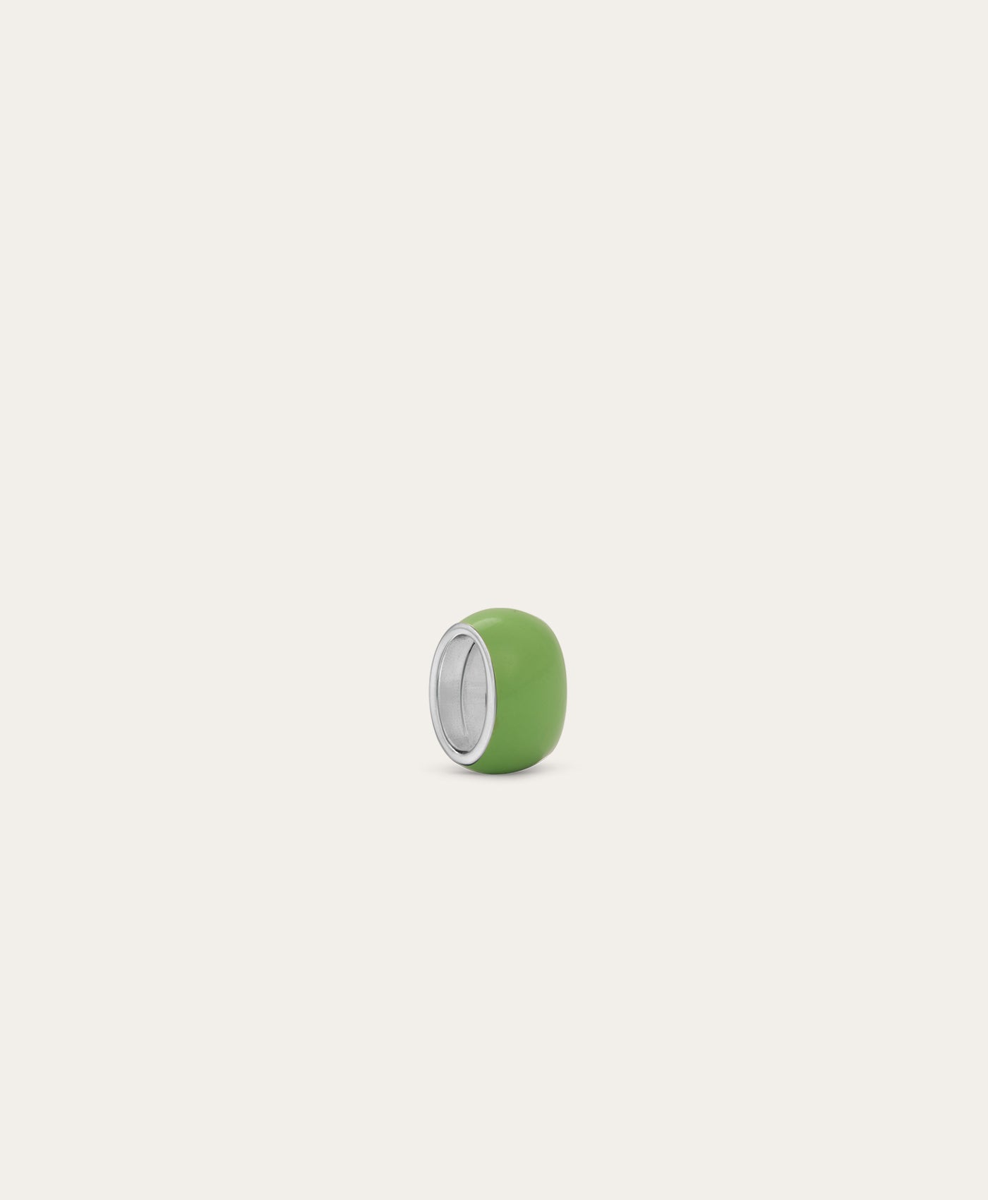 Wide Light Green Enamel Mini Bead
