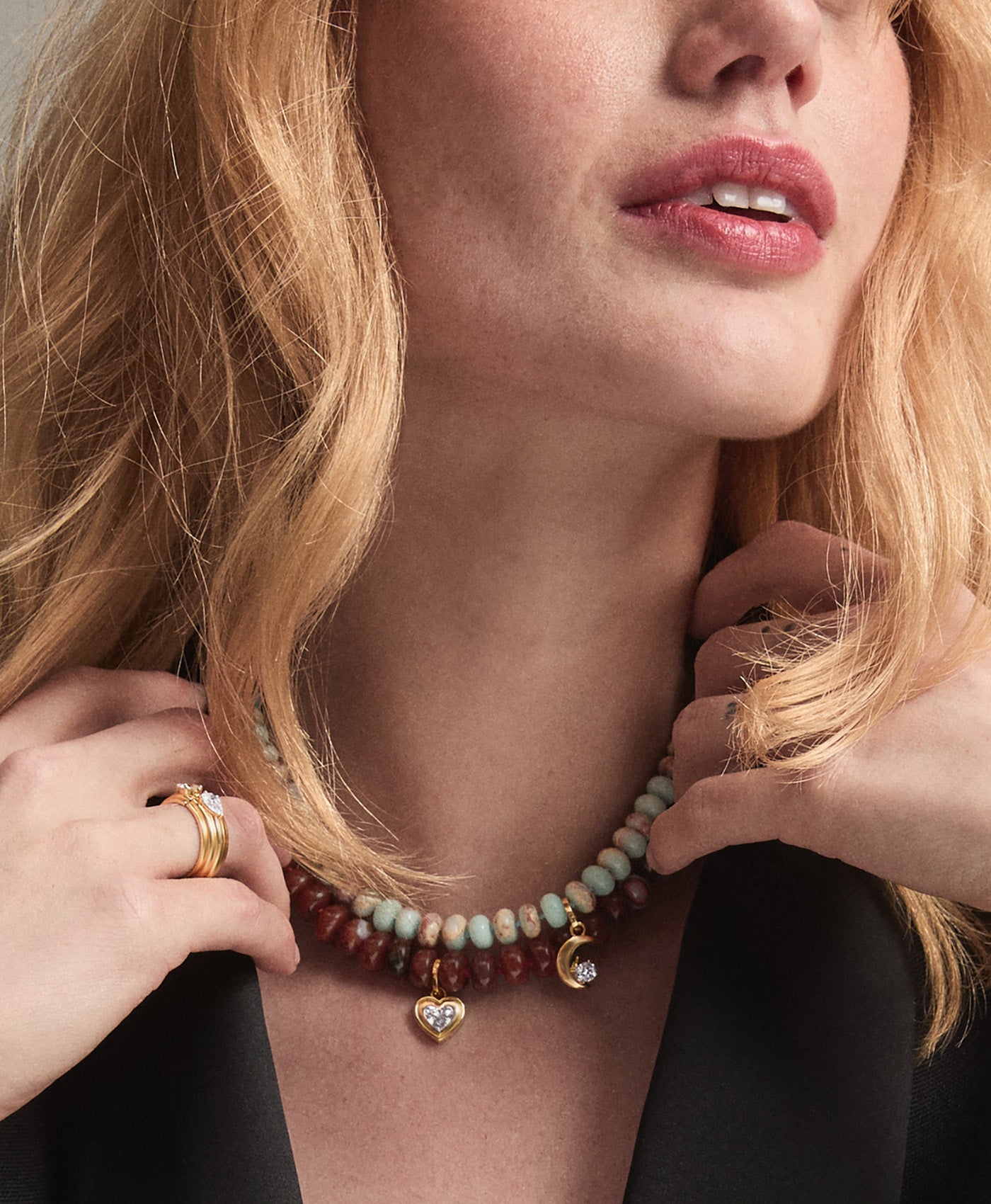 Lunar Aqua Terra Jasper Gemstone Necklace – Adina Reyter