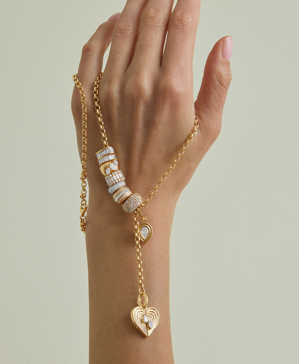 Groovy Heart Locket Hinged Charm - Lab Grown