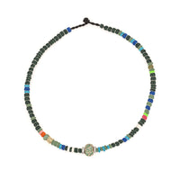 One of a Kind Full Enamel Bead Party Emerald Big Bead Necklace