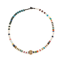 One of a Kind Full Enamel Bead Party Citrine Big Bead Necklace