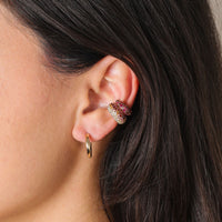One of a Kind Ruby + Garnet Dome Ear Cuff