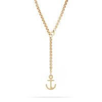One of a Kind Large Diamond Anchor Rolo Lariat Necklace