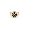 One of a Kind Compass Ceramic + Diamond Signet Ring
