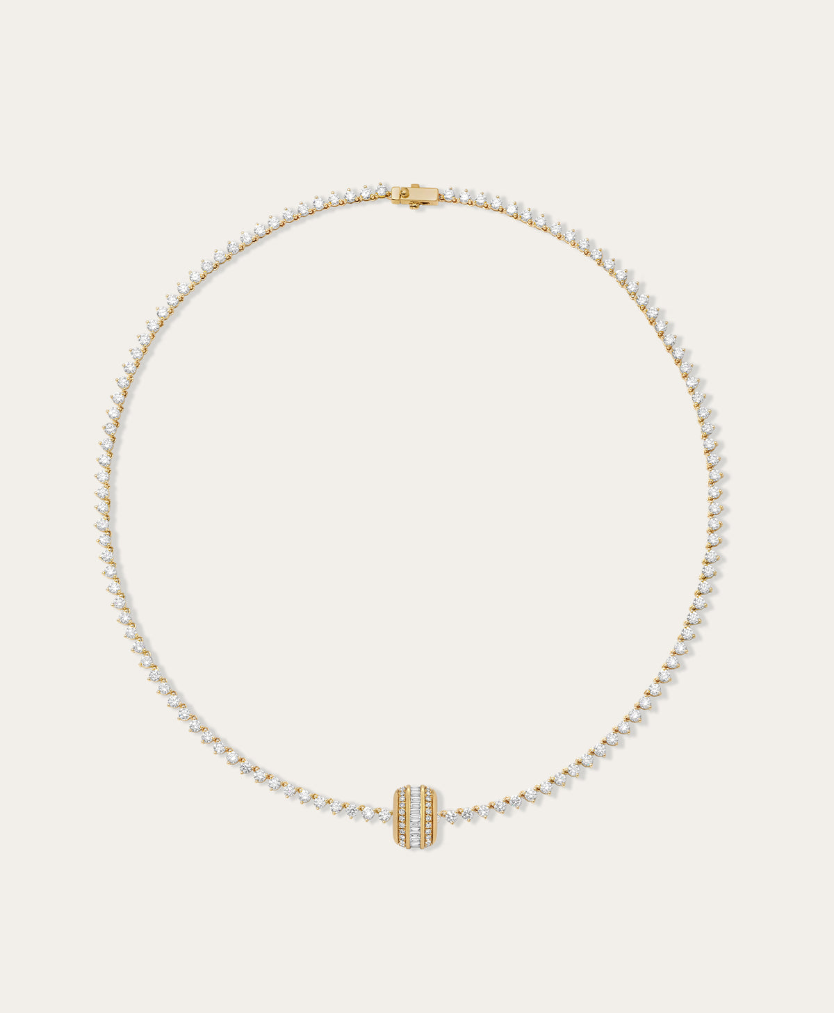Martine Diamond Big Bead Tennis Necklace