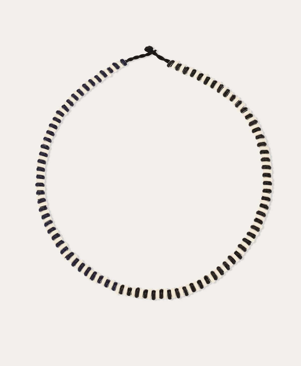 Midnight Stripes Full Enamel Mini Bead Necklace