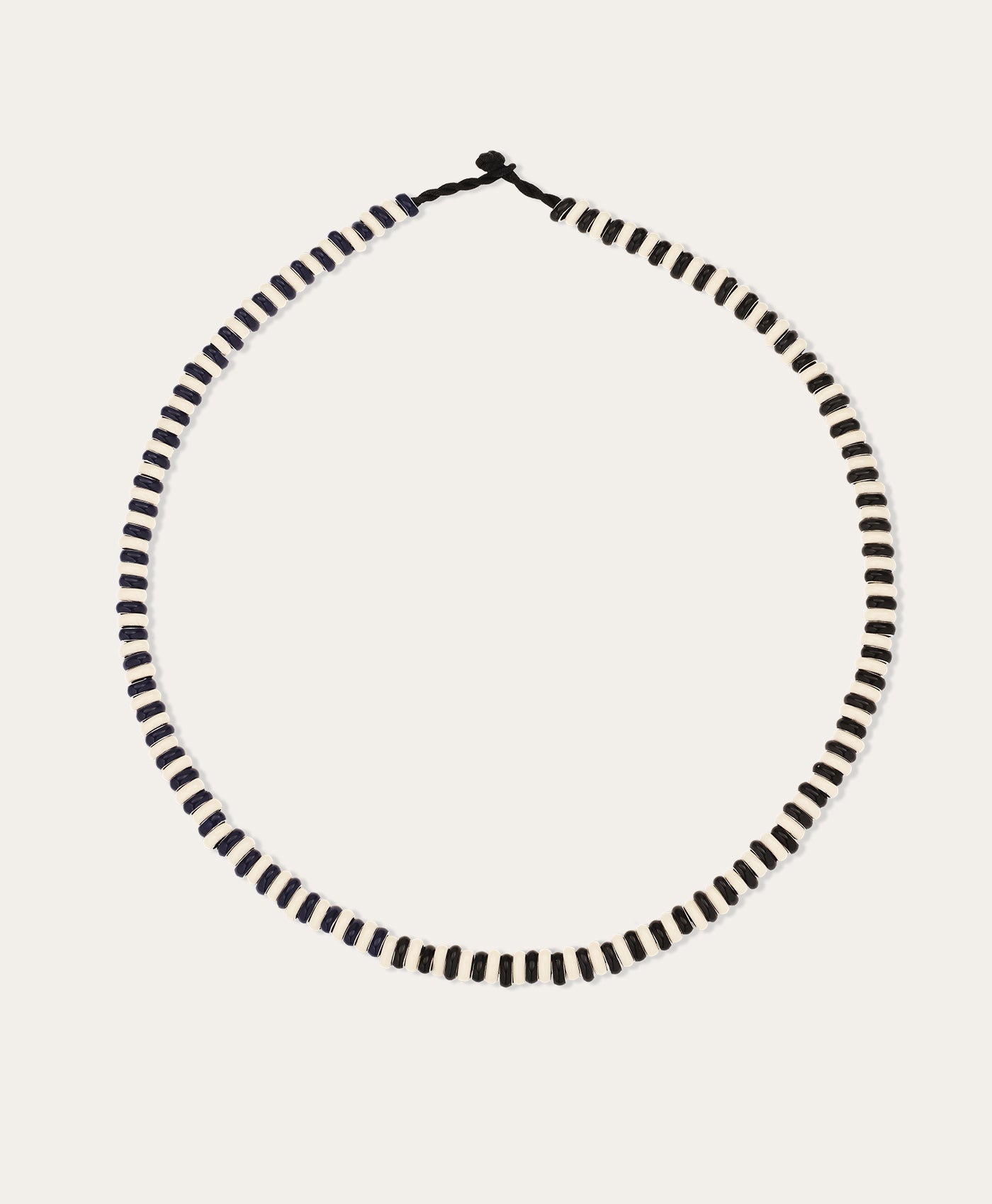 Midnight Stripes Full Enamel Mini Bead Necklace