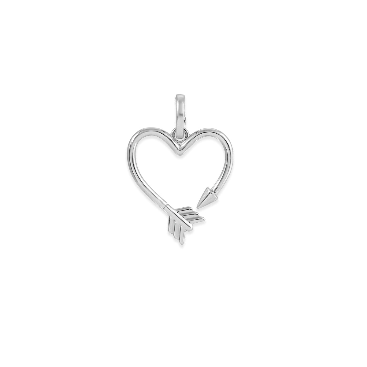 Arrow Heart Hinged Charm for Mini Beads in Sterling Silver