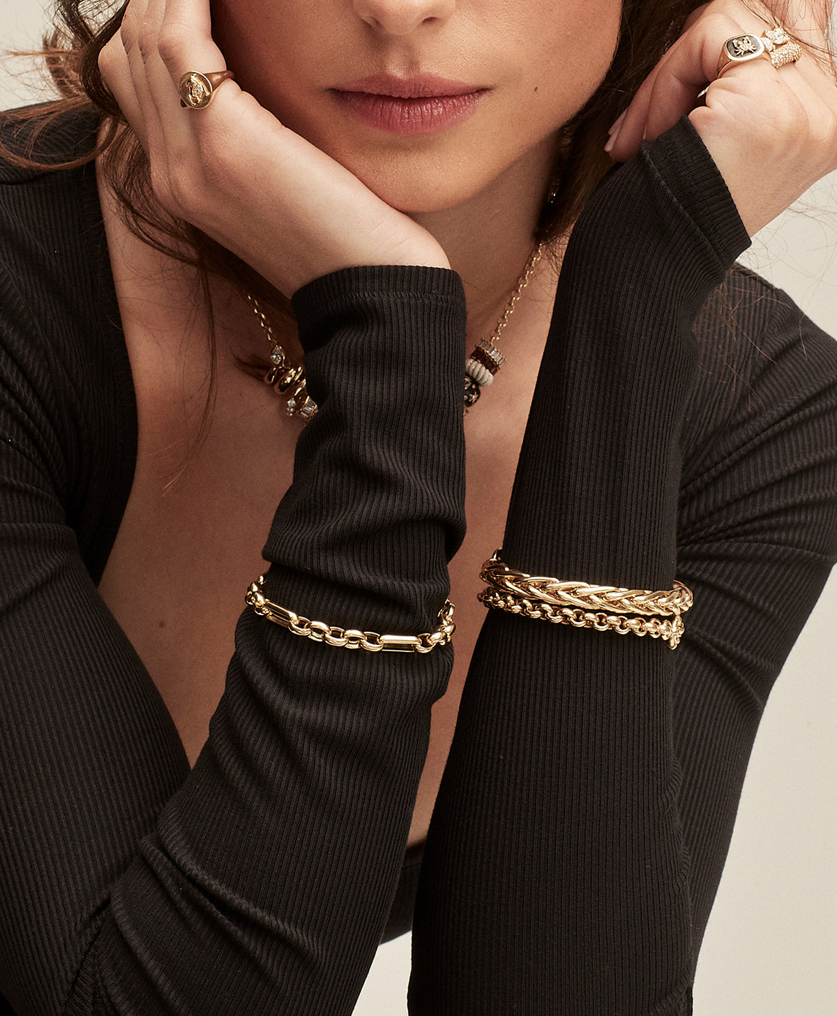 Mixed Rolo Cable Chain Bracelet