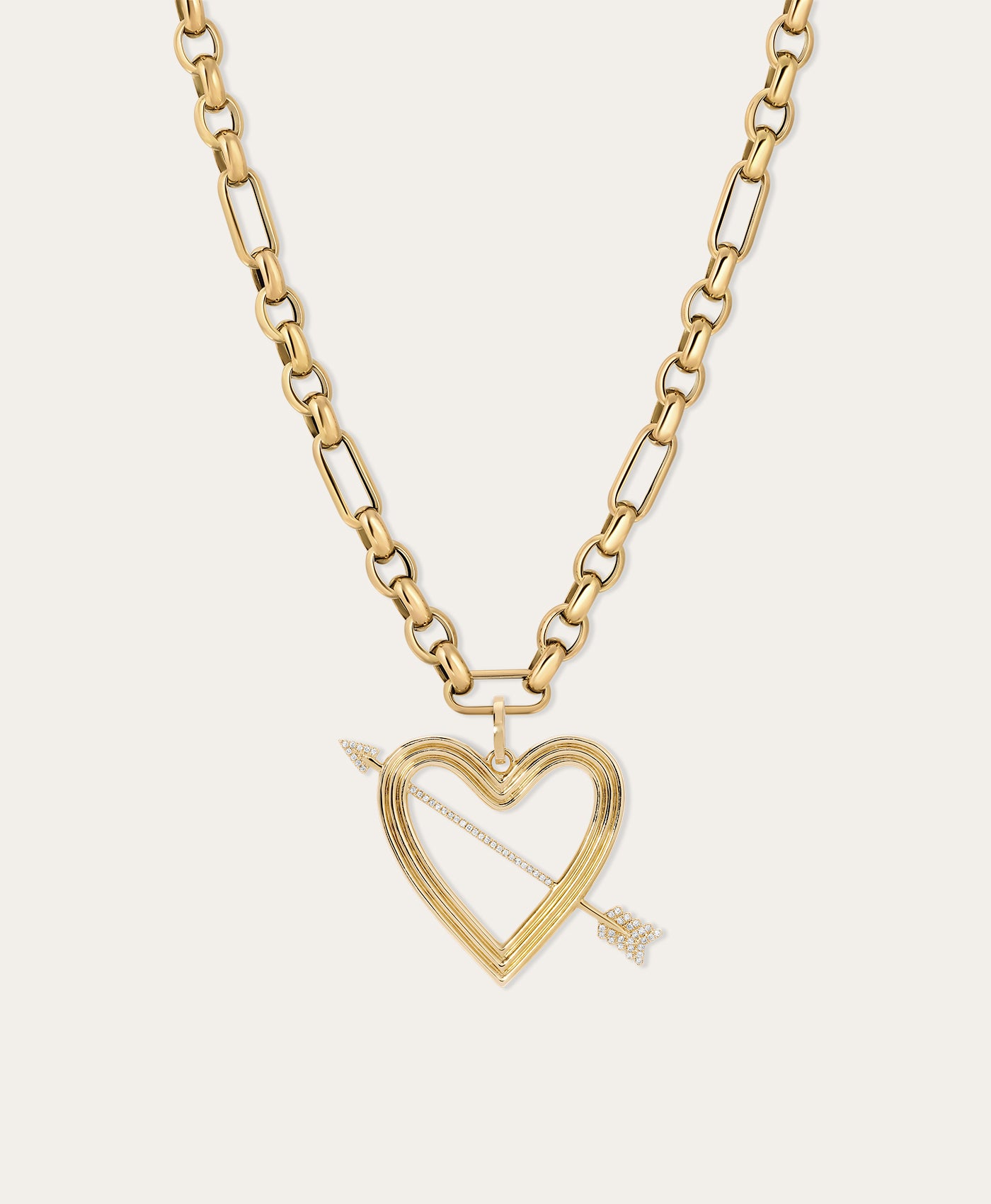 Groovy XL Pavé Heart + Arrow Hinged Charm