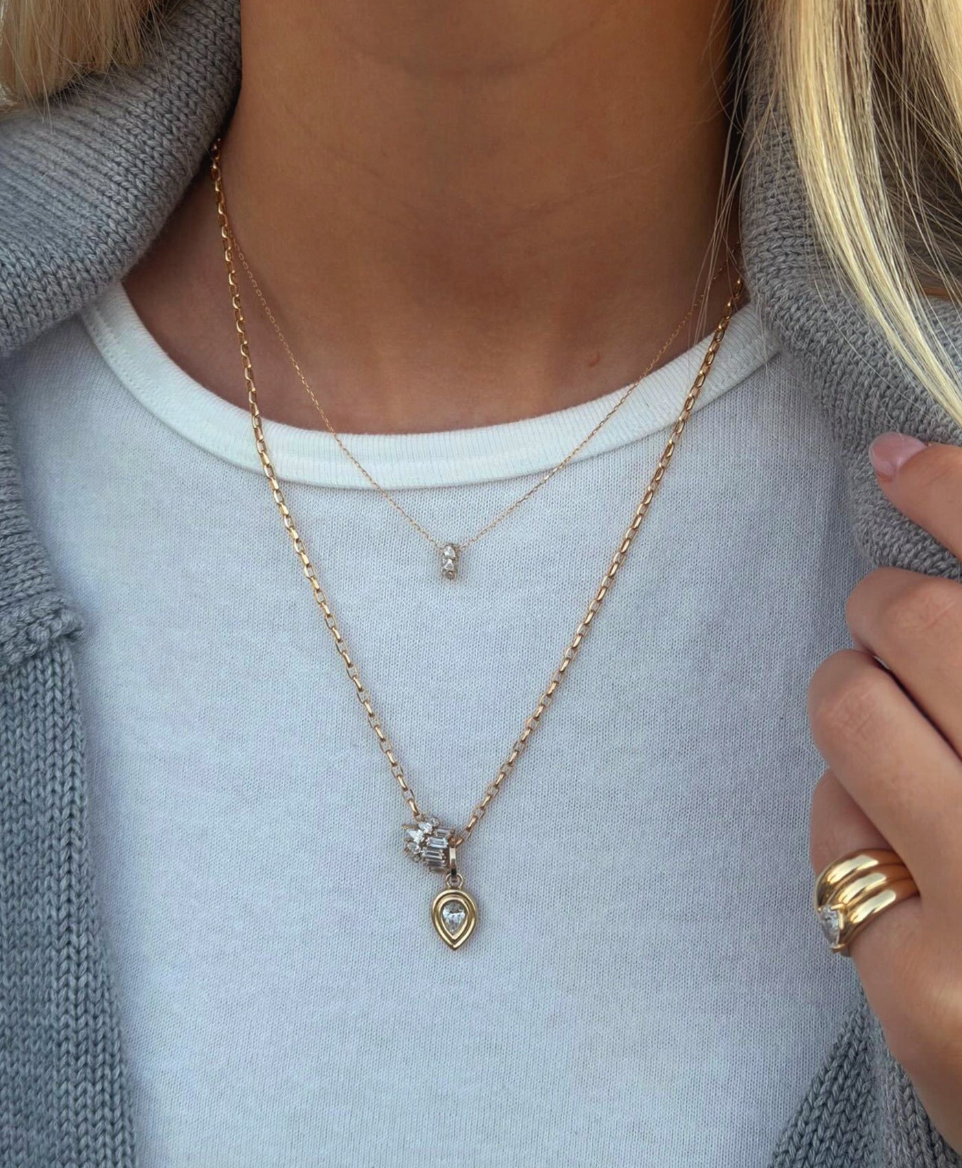 Monaco Diamond Tiara Charm Necklace