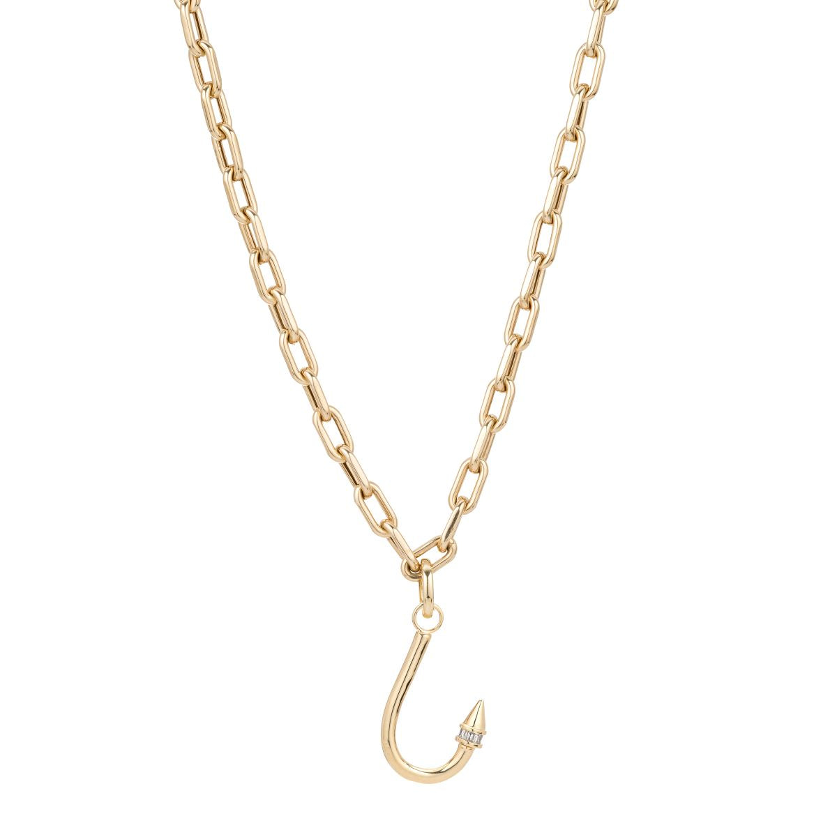 Baguette Diamond Fish Hook Charm