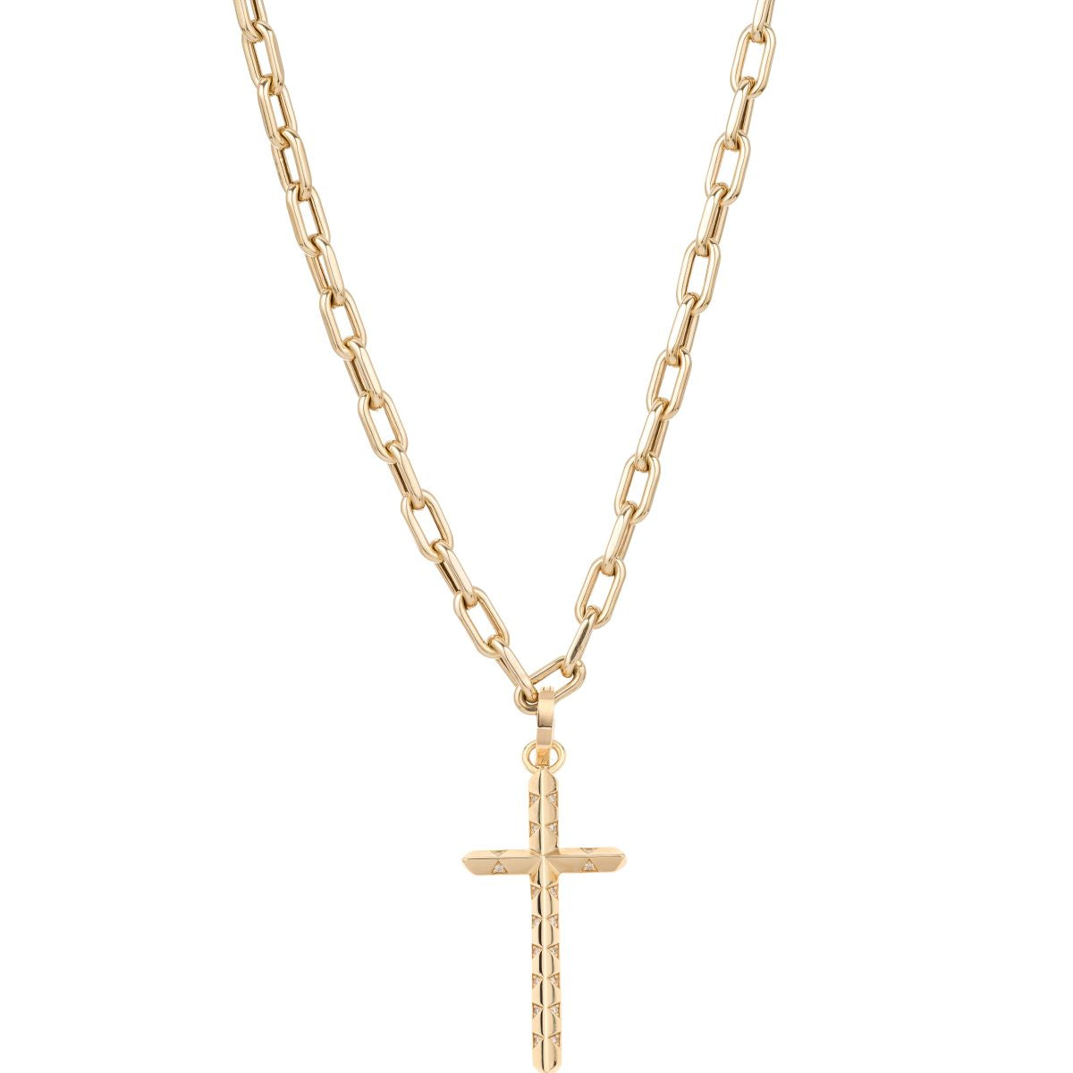 Pavé Diamond Cross Hinged Charm