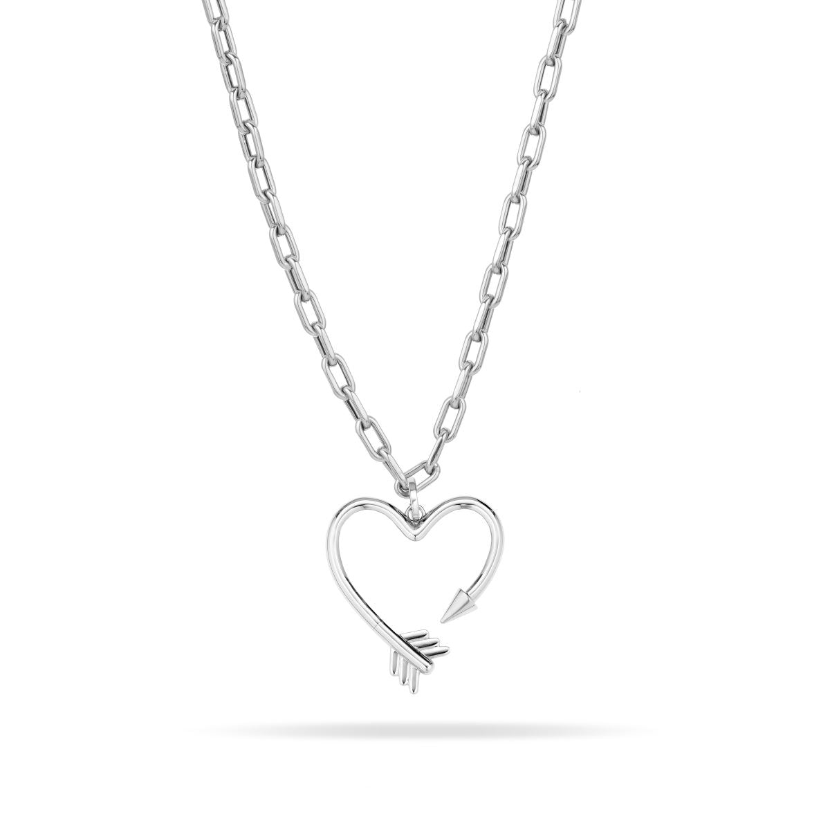 Arrow Heart Hinged Charm in Sterling Silver for Big Beads