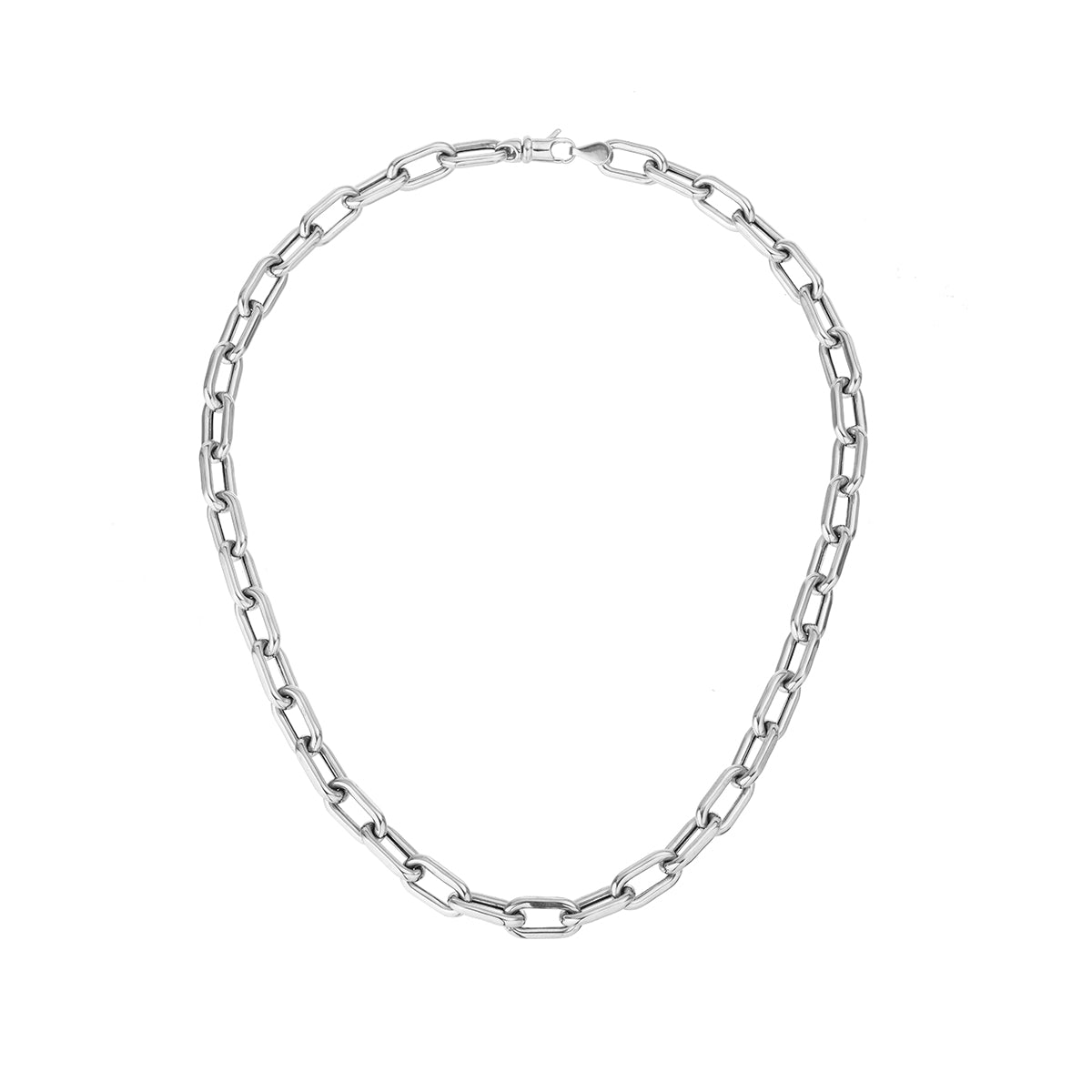 7mm Italian Chain Link Necklace in Sterling Silver