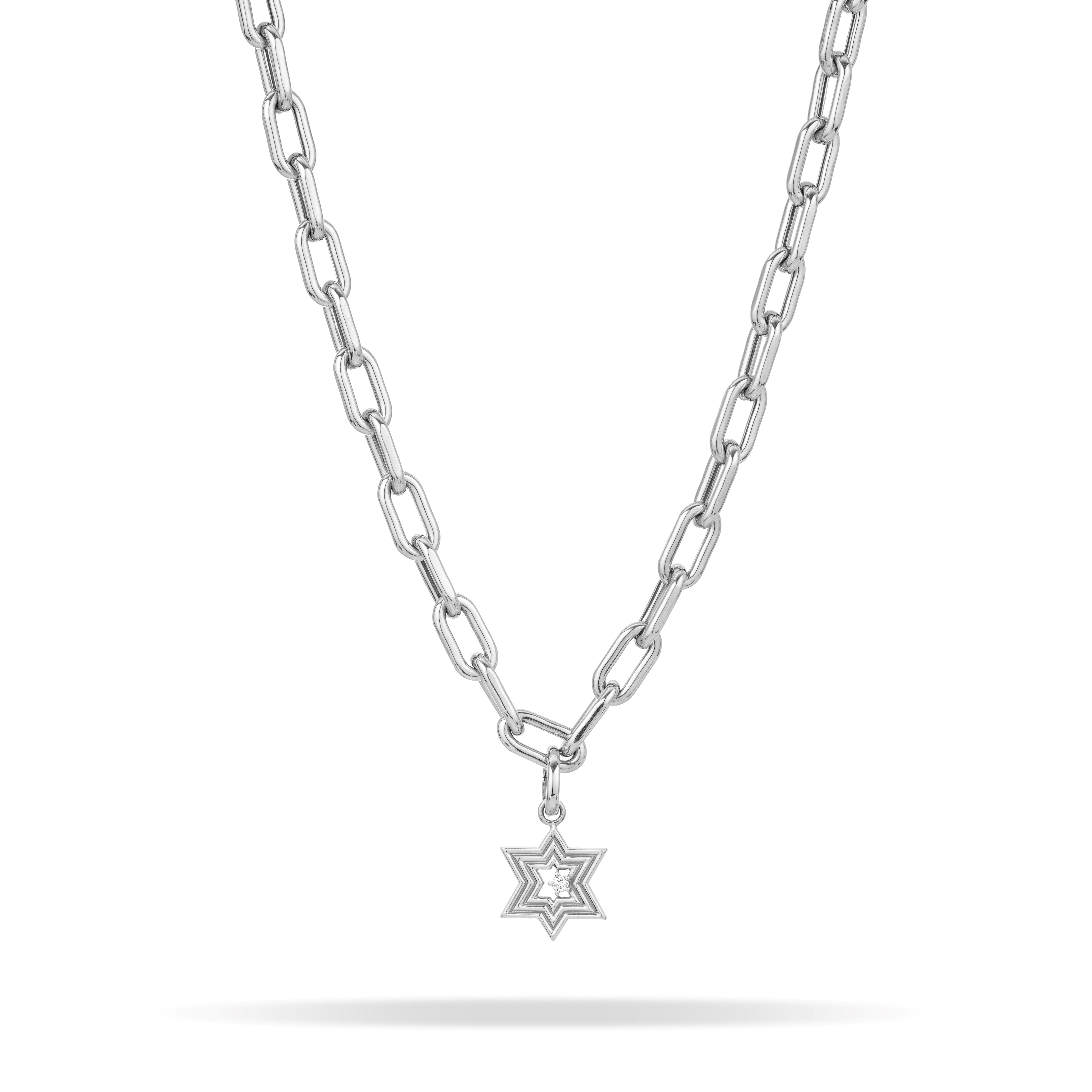 Groovy Star of David Hinged Charm in Sterling Silver
