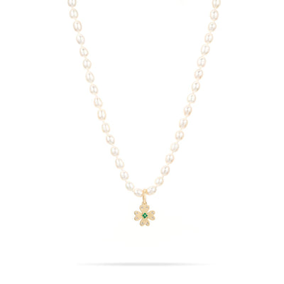 Emerald + Diamond Clover Hinged Charm