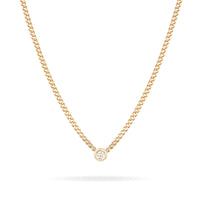 Round Bezel Set Lab Grown Diamond Necklace