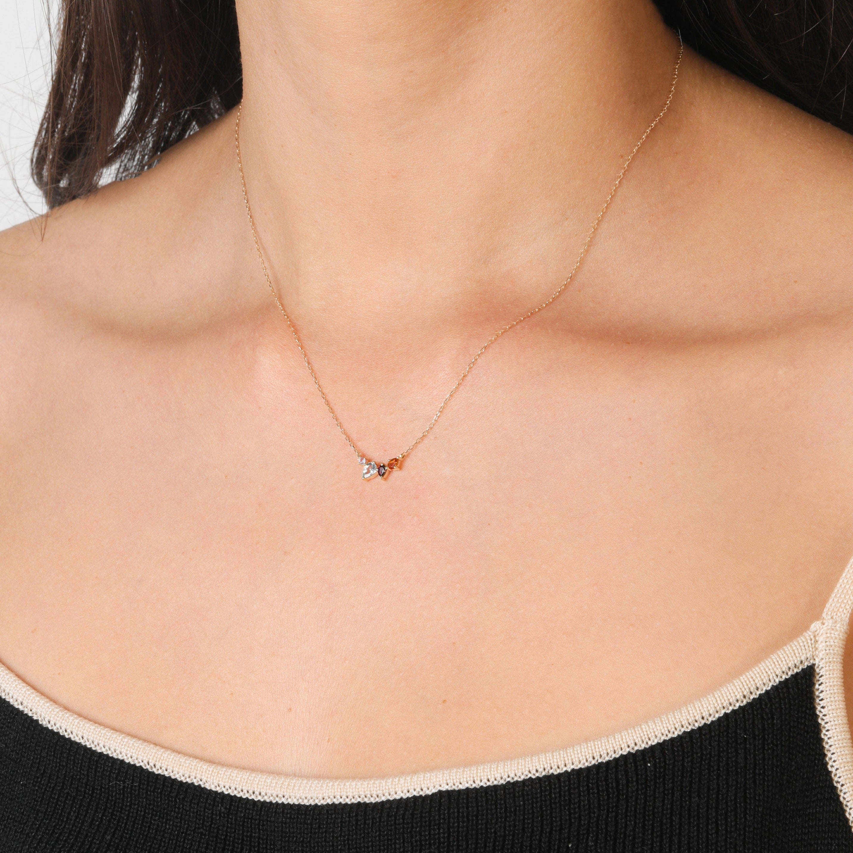 Crown Jewels Gemstone Curve Necklace
