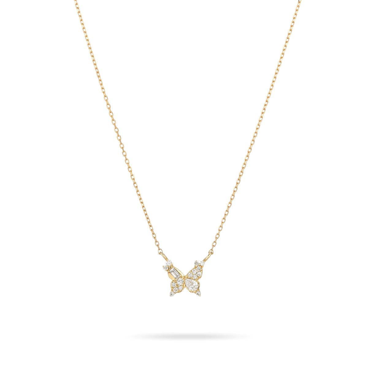 Mixed Diamond Butterfly Necklace