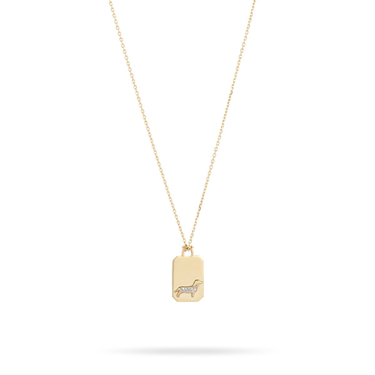 Pave Diamond Dachshund Necklace