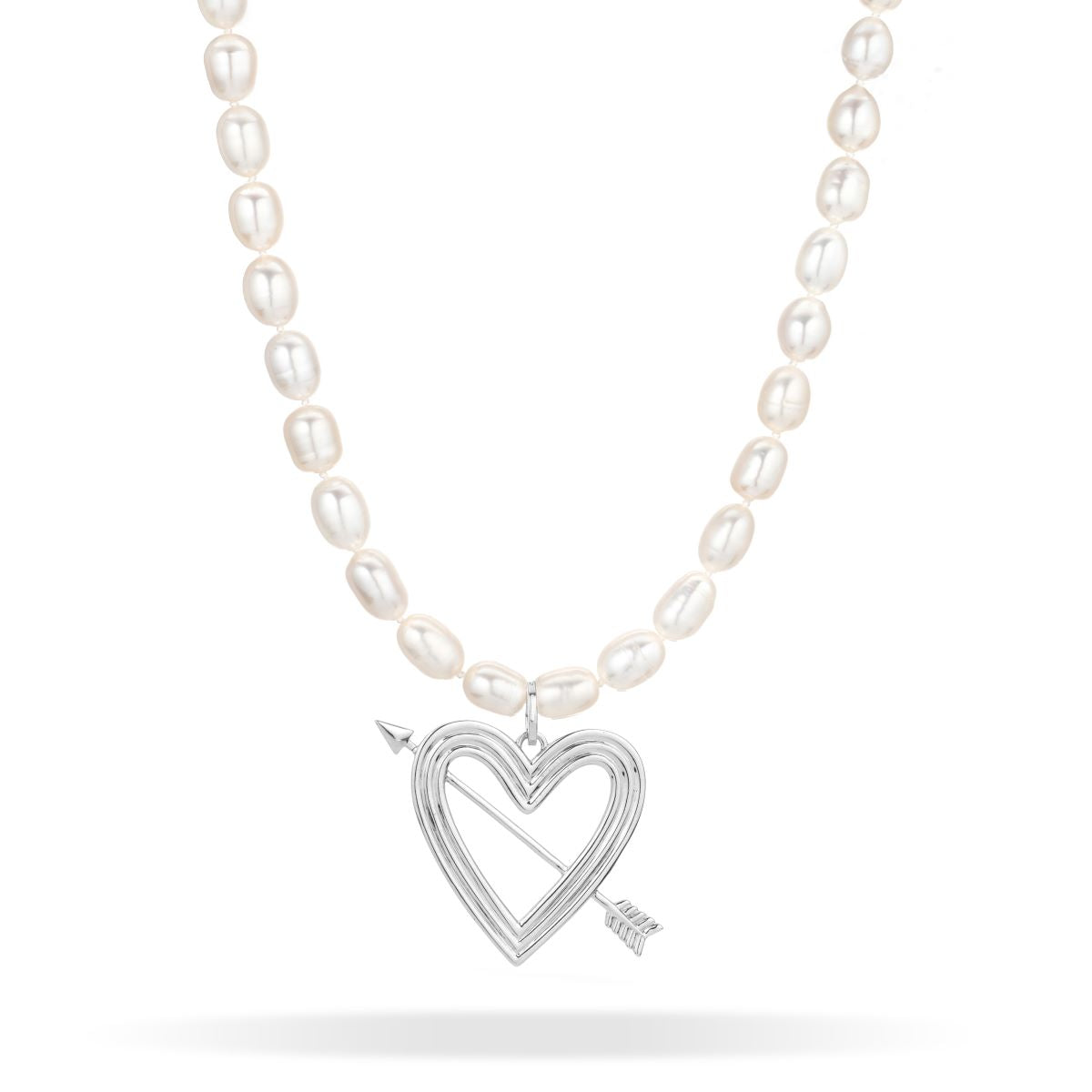 XL Heart Pearl Necklace