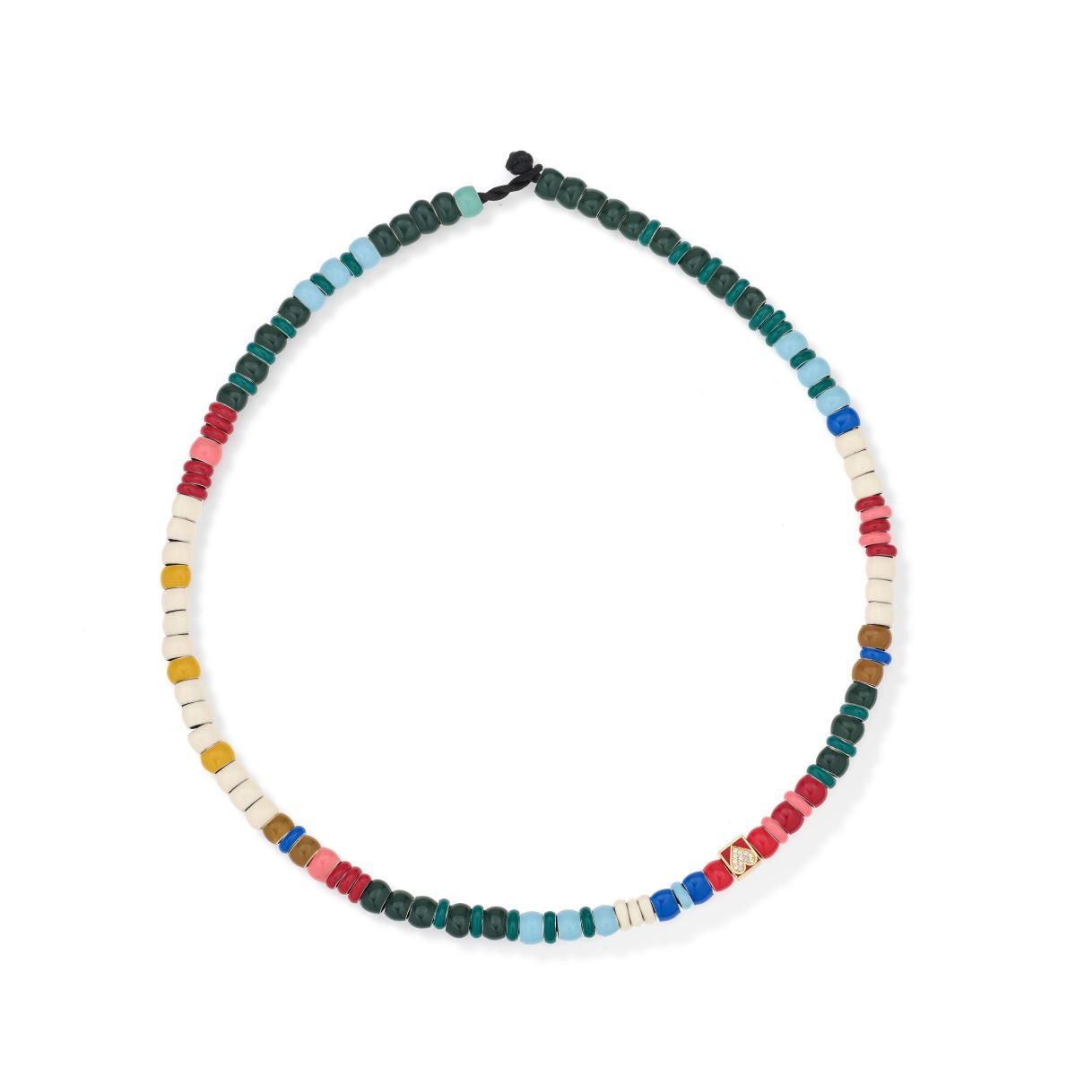 Mini Bead Valentine's Day Pavé + Full Enamel Necklace