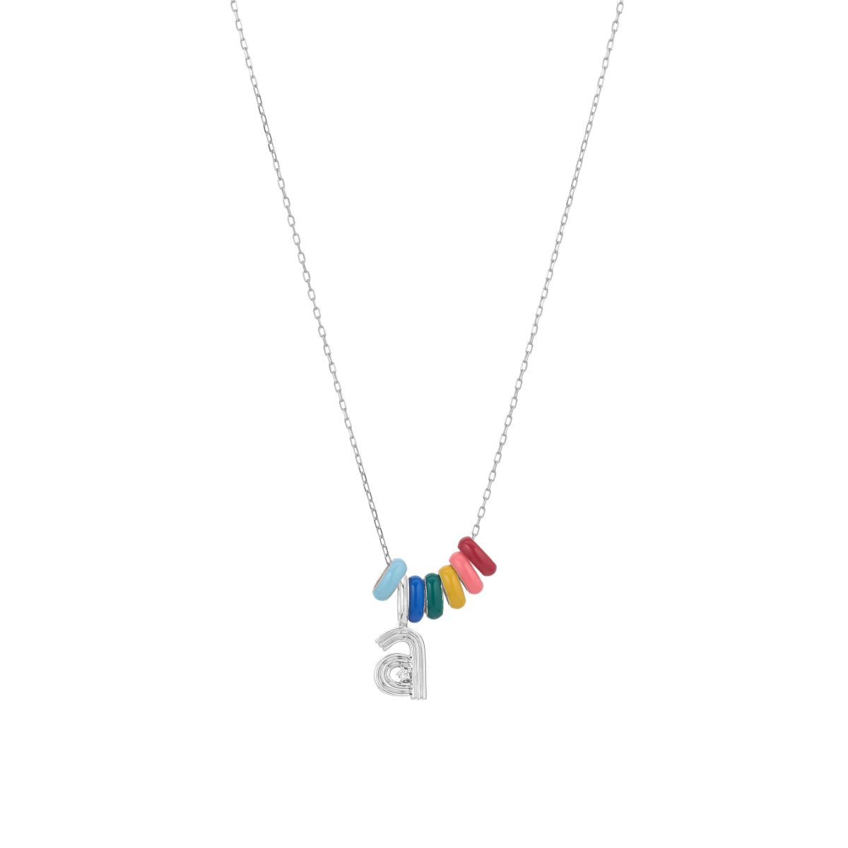 Love Necklace - One Initial in Sterling Silver