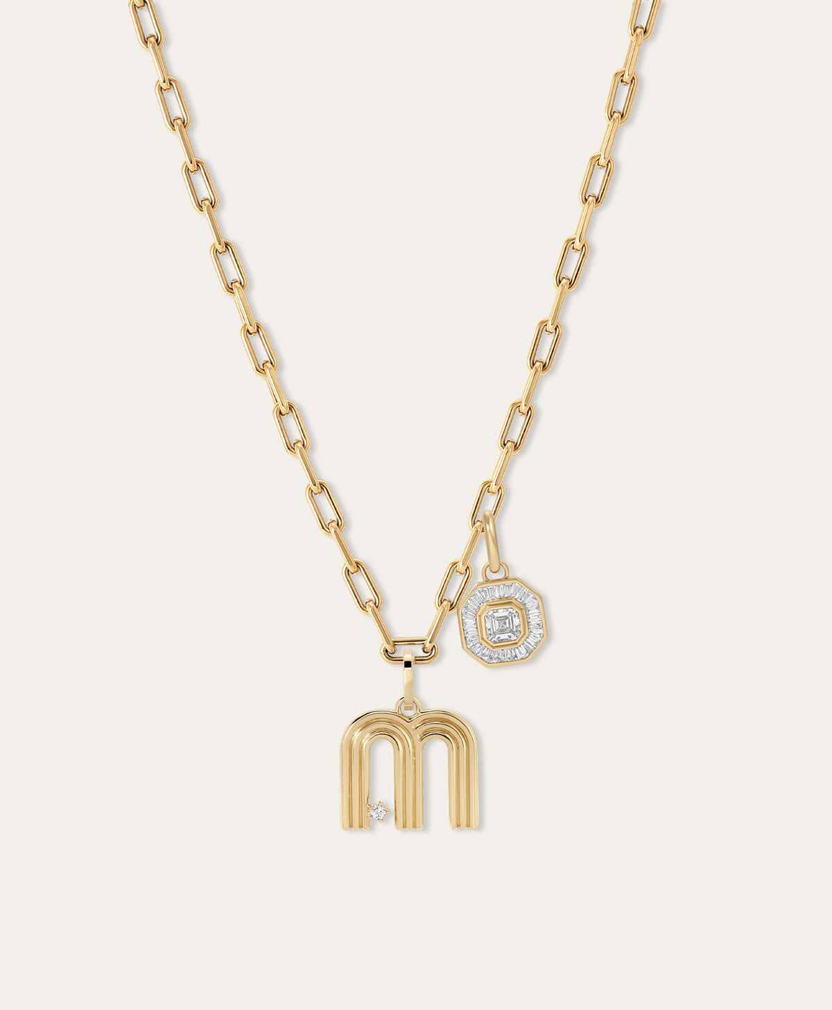 Name Drop Deco Diamond Initial Charm Necklace