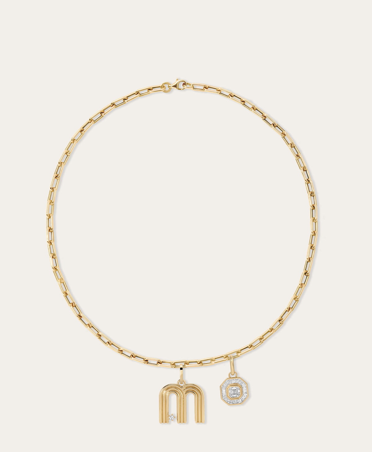 Name Drop Deco Diamond Initial Charm Necklace