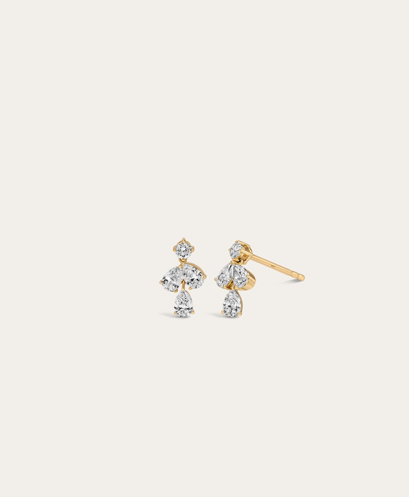 One of a Kind Mini Bridal Diamond Drop Earrings