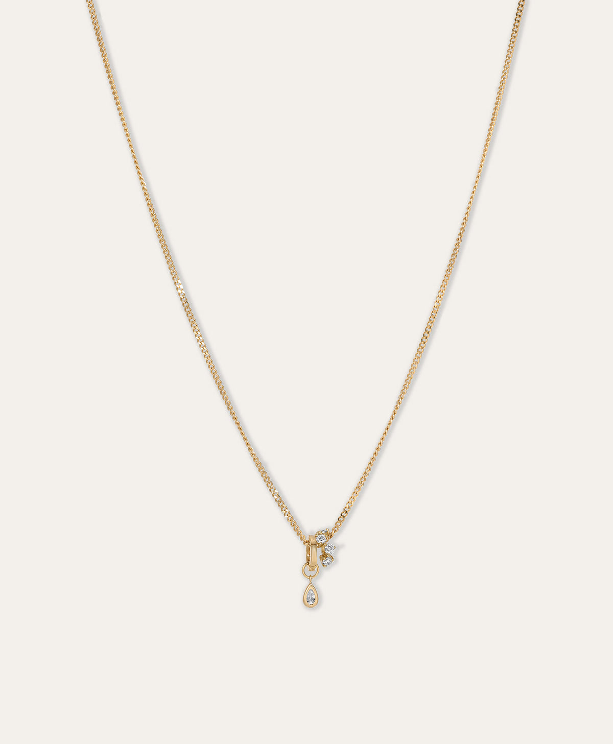 One of a Kind Mini Diamond Duo Curb Necklace