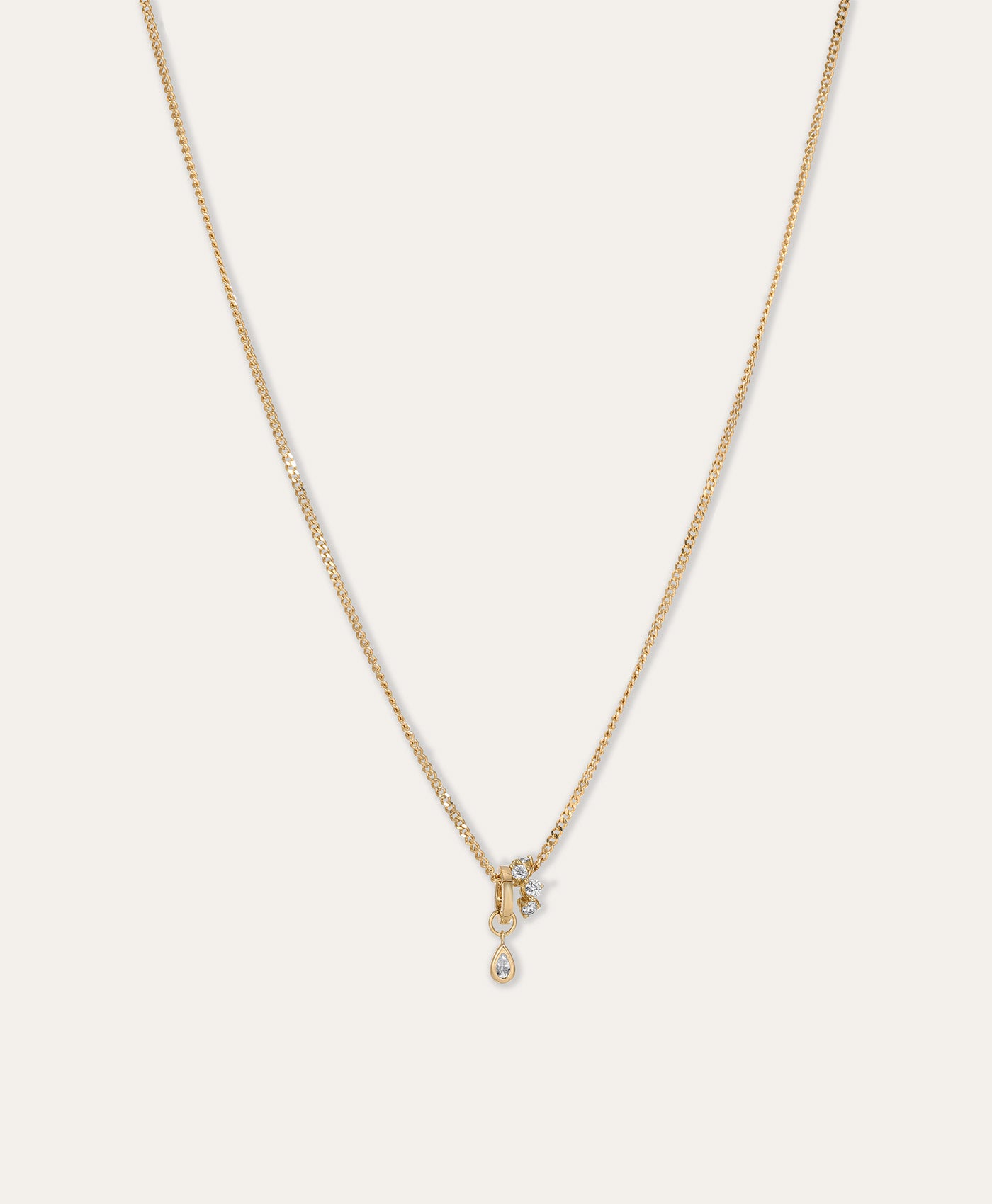 One of a Kind Mini Diamond Duo Curb Necklace