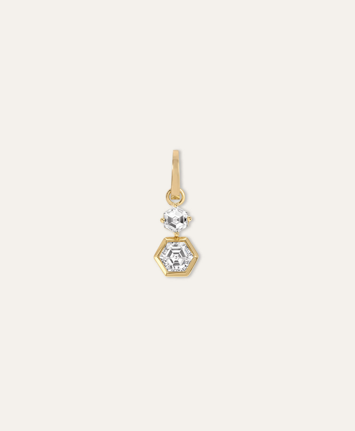 One of a Kind Diamond Hexagon Drop Hinged Charm