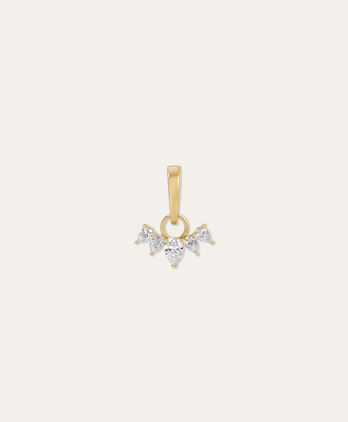 One of a Kind Diamond Pear Tiara Hinged Charm