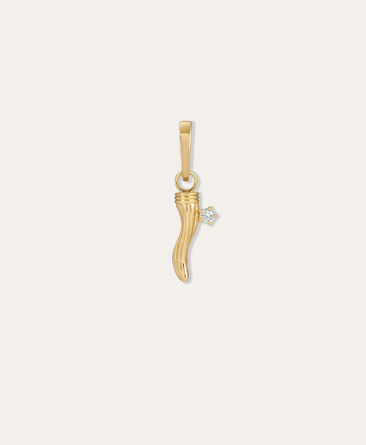 One of a Kind Groovy Diamond Cornicello Hinged Charm