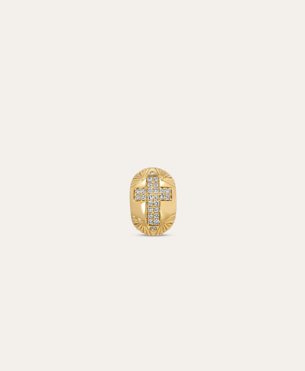 One of a Kind Groovy Diamond Cross & Cherub Big Bead