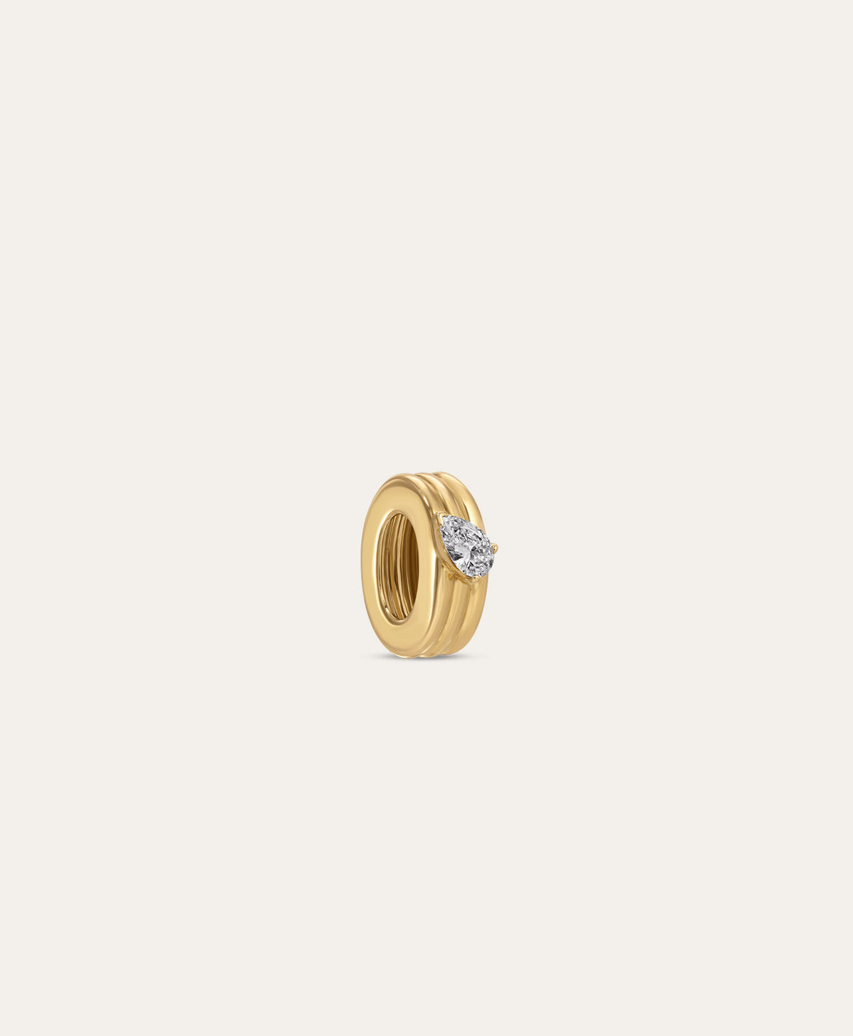 One of a Kind Groovy Diamond Pear Big Bead -  0.21 CT