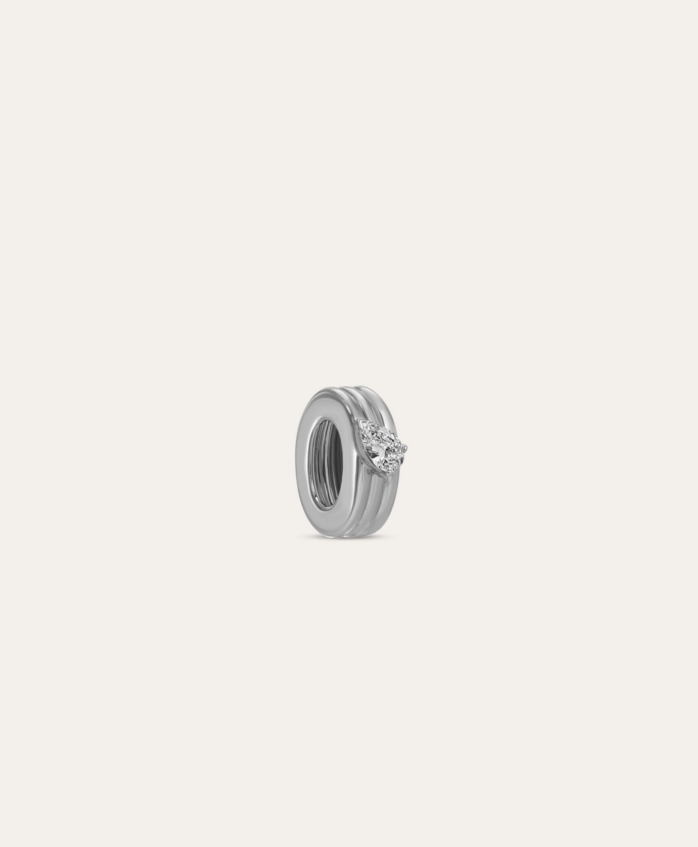 One of a Kind Groovy Diamond Pear  Big Bead -  0.21 CT