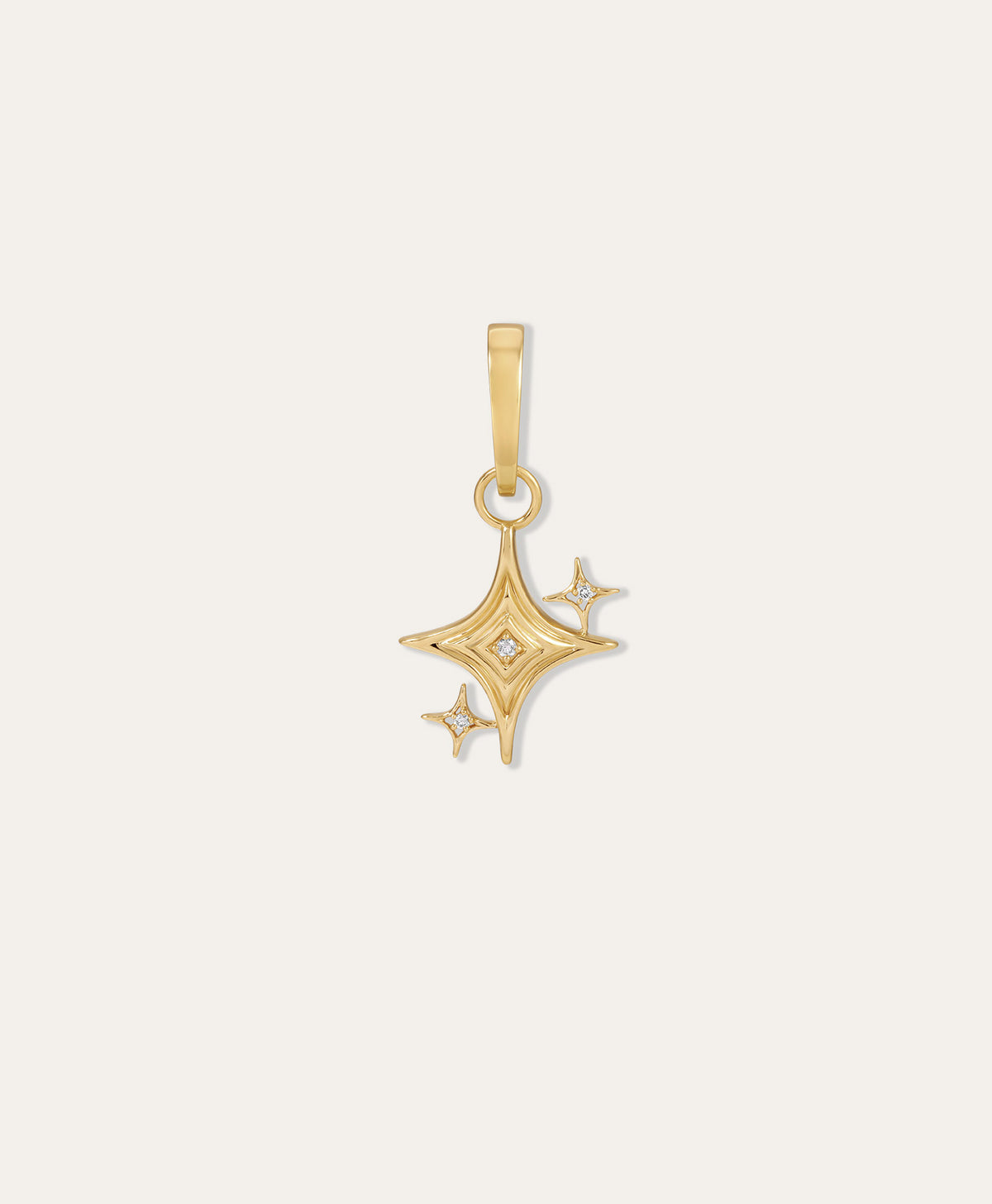 One of a Kind Groovy Diamond Twinkle Star Hinged Charm