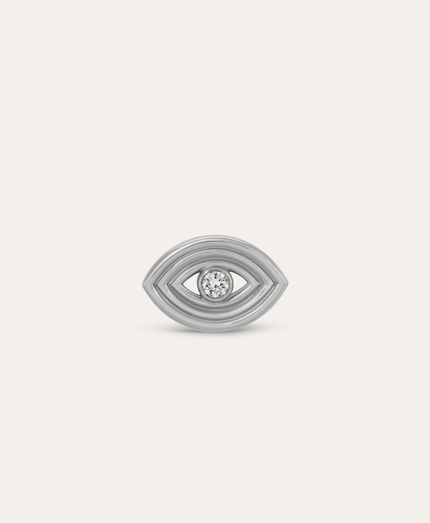 One of a Kind Groovy Diamond and Blue Sapphire Evil Eye Big Bead