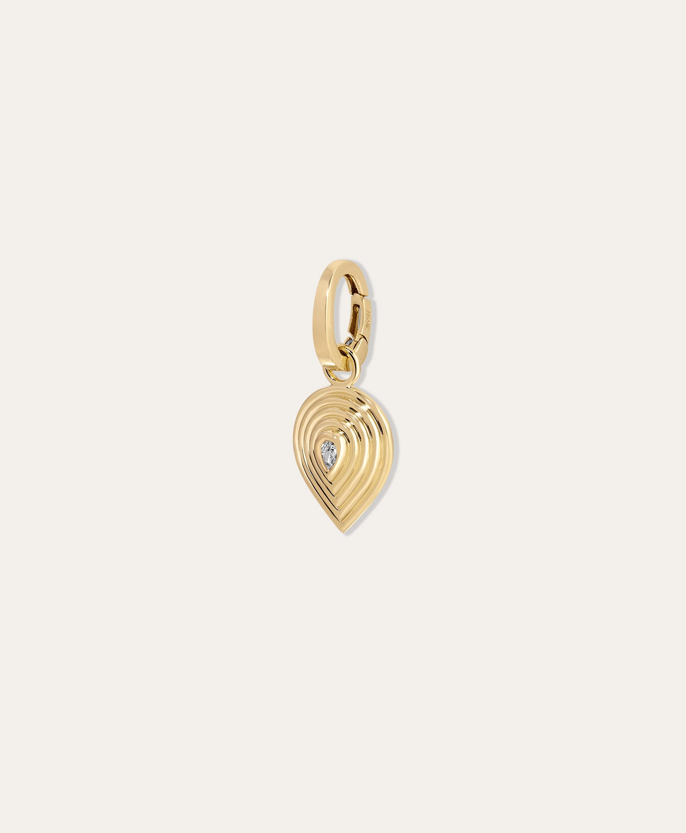One of a Kind Groovy Geometric Diamond Teardrop Hinged Charm
